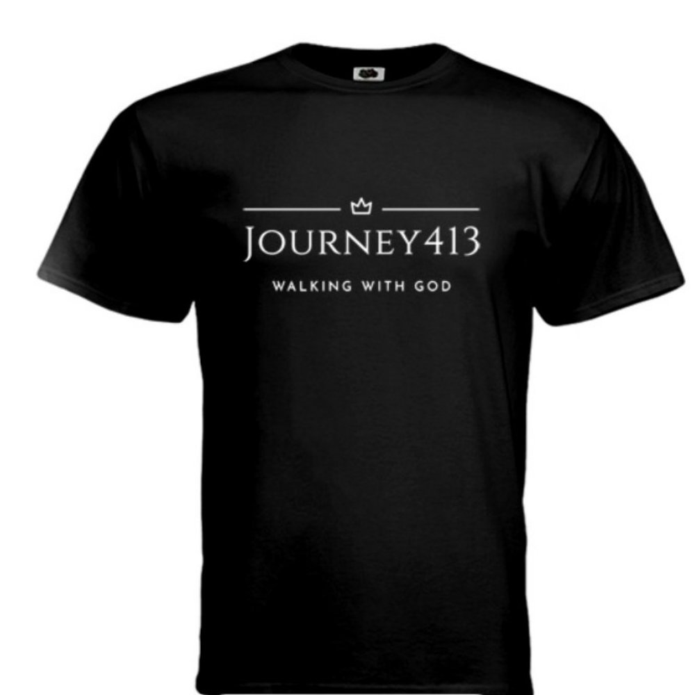 JOURNEY 413 T SHIRT WALKING WITH GOD BLACK